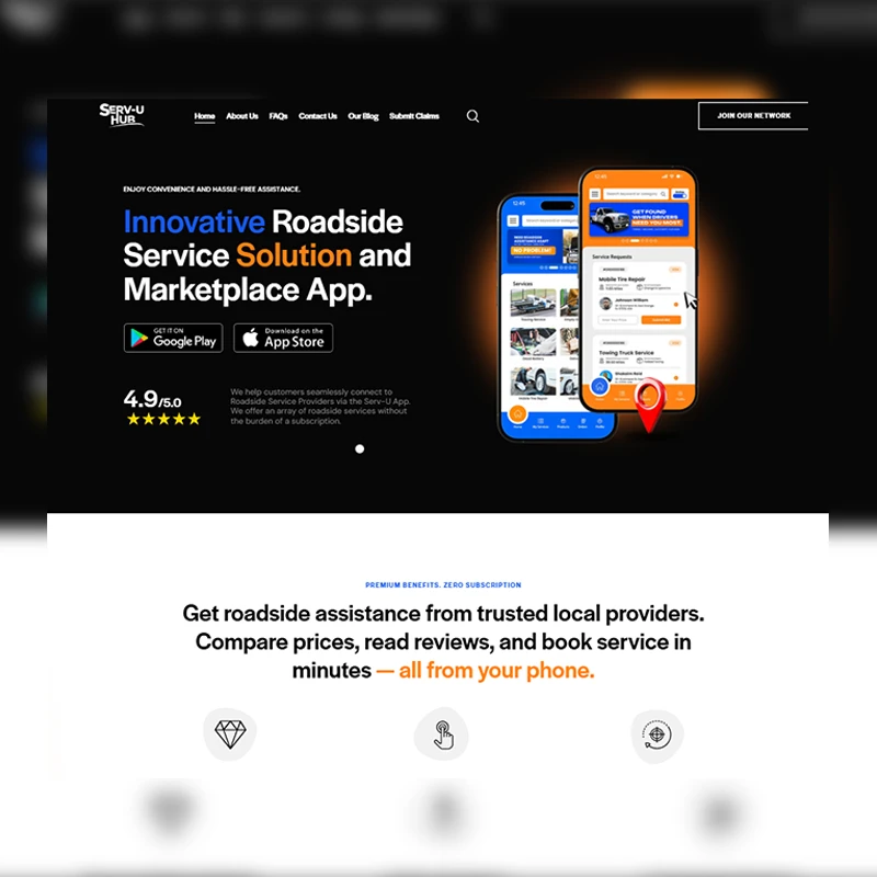 Serv-U App Landing Page